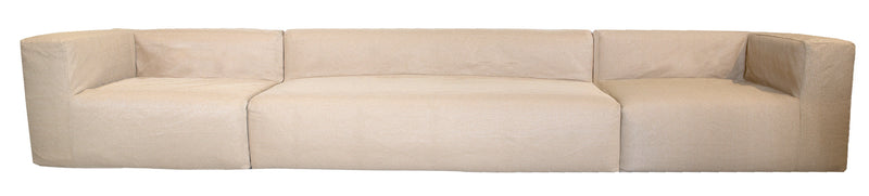 MXHOME Modulsofa - Abnehmbarer Bezug 5/6-Sitzer - Raphia - Outdoor-www.Stil-Ambiente.de-Canapé EX 5 places (1 banquette + 2 modules) - tissu beige raphia CE-R6P