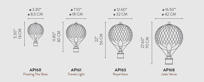Authentic Models Ballon Jules Verne LED, Blue L