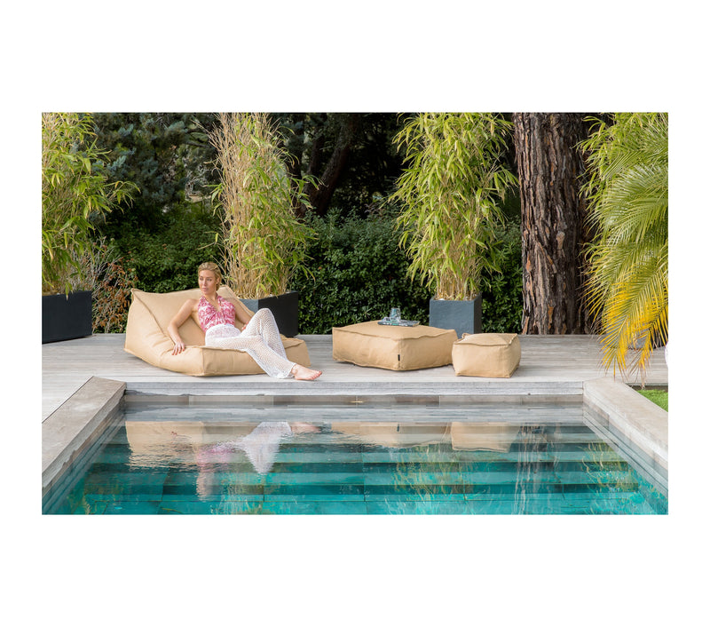 MXHOME - Schwimmende Sonnenliege mit Bast-Effekt - Outdoor-www.Stil-Ambiente.de-Bain de soleil beige raphia BSR