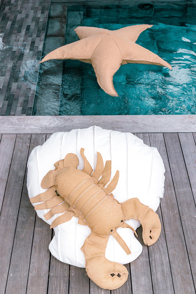 MXHOME Hummerkissen „Bast-Effekt oder Orange - Outdoor-www.Stil-Ambiente.de-Coussin homard Raphia RS1