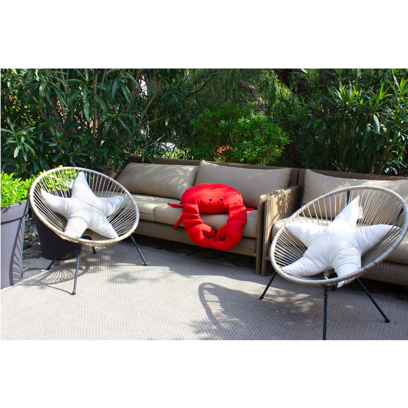 MXHOME Sternkissen mit Bast-Effekt oder Weiß- Outdoor-www.Stil-Ambiente.de-Coussin étoile de mer Raphia RS2