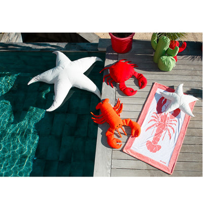 MXHOME Kissen Krabbe „Bast-Effekt“ oder Rot - Outdoor-www.Stil-Ambiente.de-Coussin crabe Raphia RS4