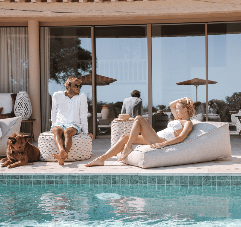 MXHOME - Schwimmende Sonnenliege in Leinen Grau - Outdoor-www.Stil-Ambiente.de-Bain de soleil Lin gris BSL