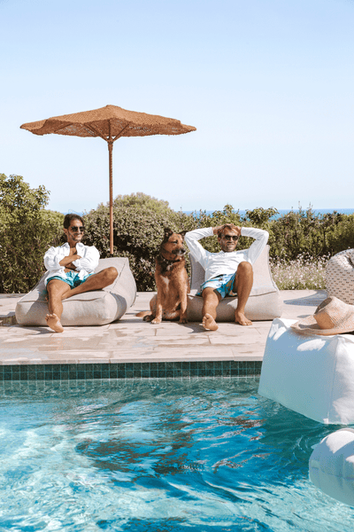 MXHOME - Schwimmende Sonnenliege in Leinen Grau - Outdoor-www.Stil-Ambiente.de-Bain de soleil Lin gris BSL