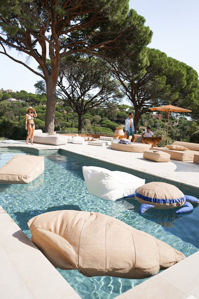 MXHOME Sitzsack XL Schwimmende Muschel - Bast-Effekt - Outdoor-www.Stil-Ambiente.de-Pouf XL coquillage spiral PK