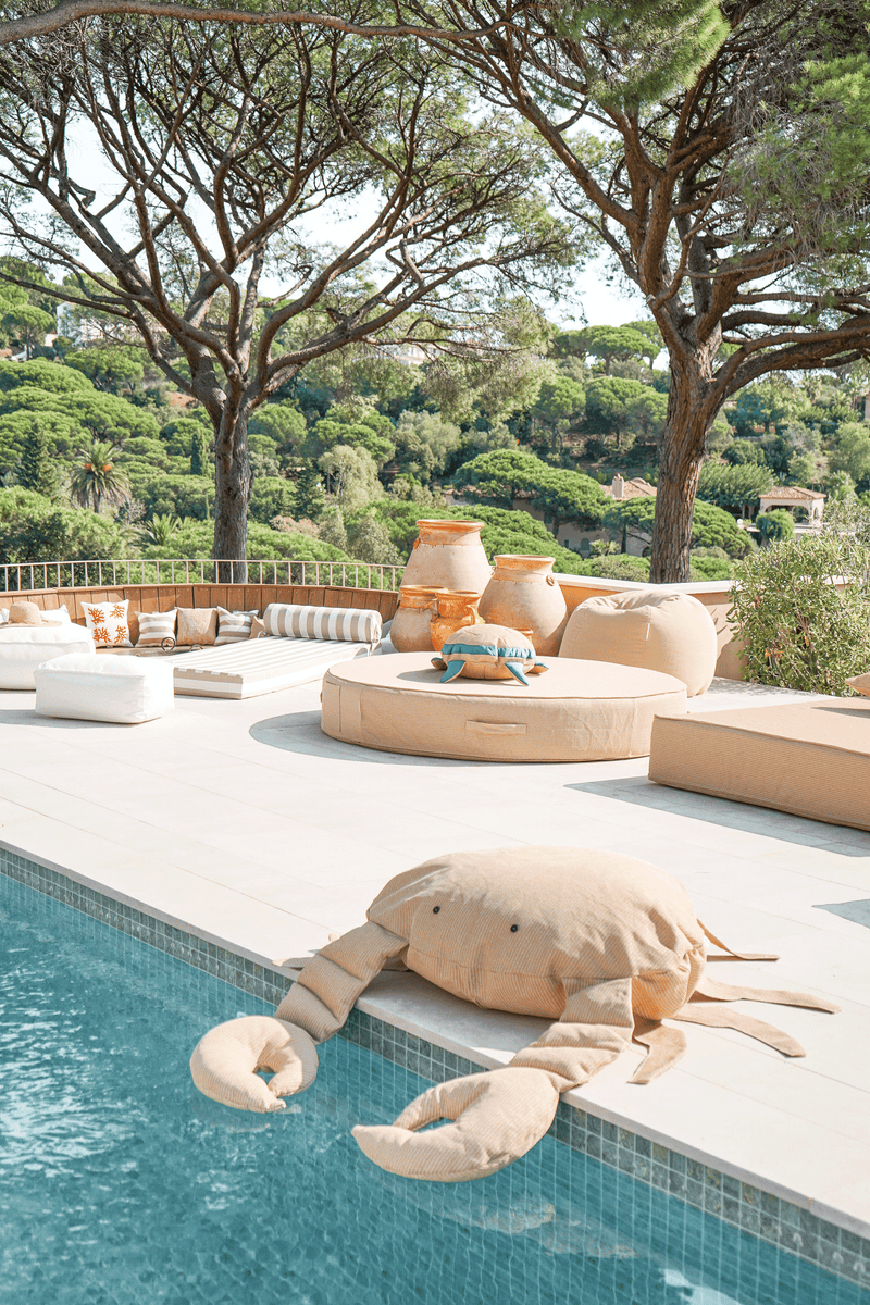 MXHOME Schwimmender XL-Sitzsack - Krabbe Raphia oder Rot - Outdoor-www.Stil-Ambiente.de-Pouf XL crabe raphia R4