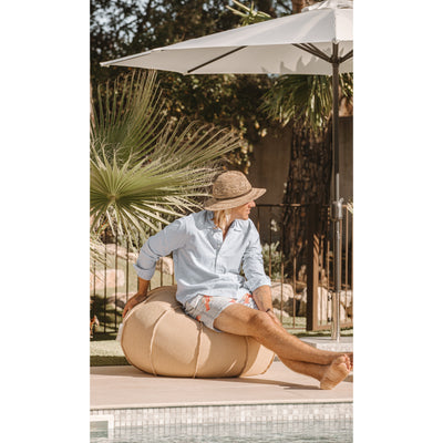 MXHOME XL-Sitzsack, schwimmend - Seeigel mit Bast-Effekt oder Grau - Outdoor-www.Stil-Ambiente.de-Pouf XL oursin Raphia R6