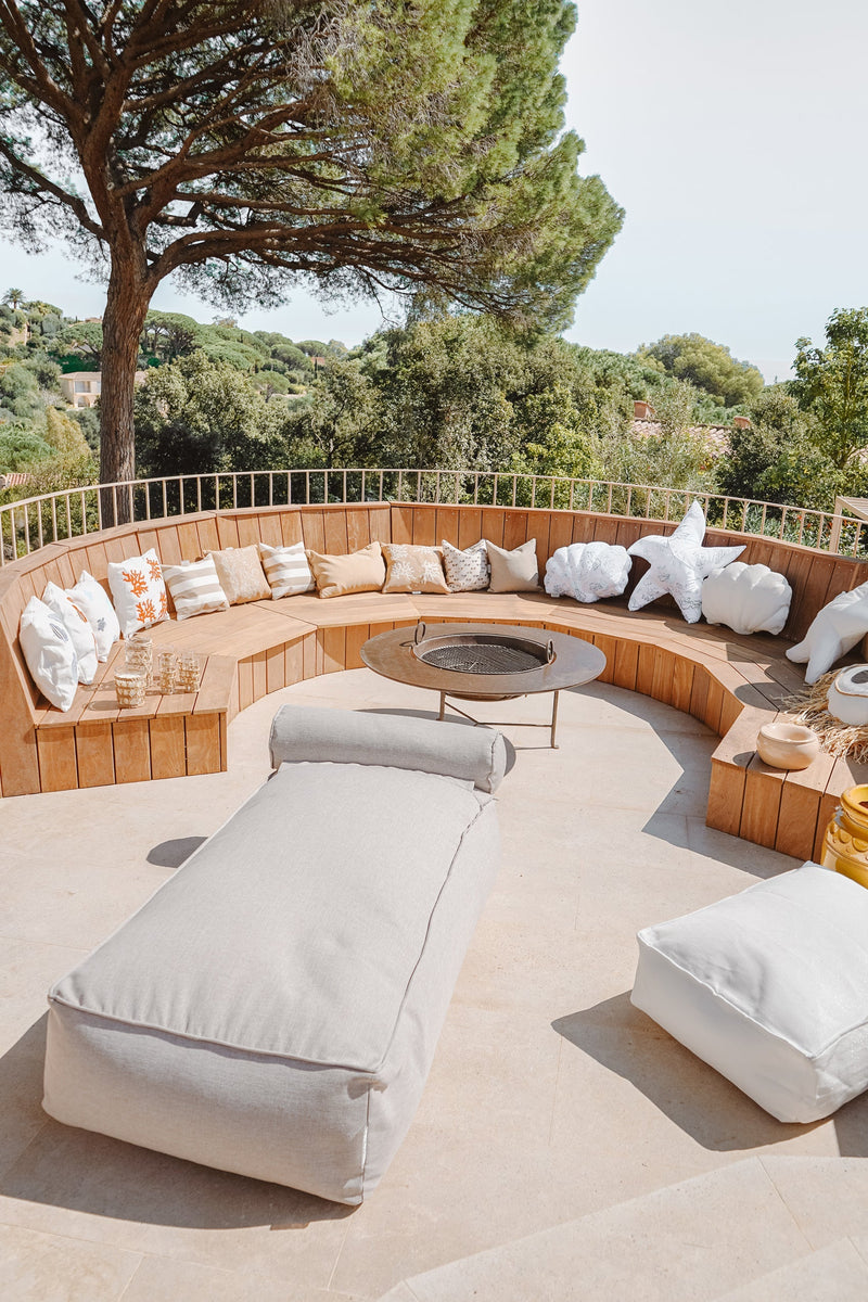 MXHOME Sonnenliege Grauer Leineneffekt - Outdoor-www.Stil-Ambiente.de-Transat Lin avec têtière TL