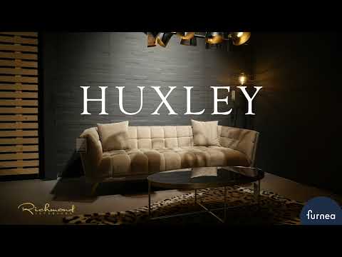 Richmond Interiors Sofa Couch Huxley Antraciet Velvet / Brushed Gold Samt coverage