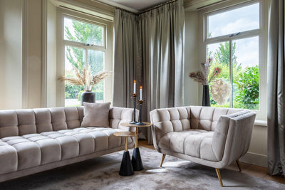 Richmond Interiors Sofa Couch Huxley Khaki Gold Samt Relacja