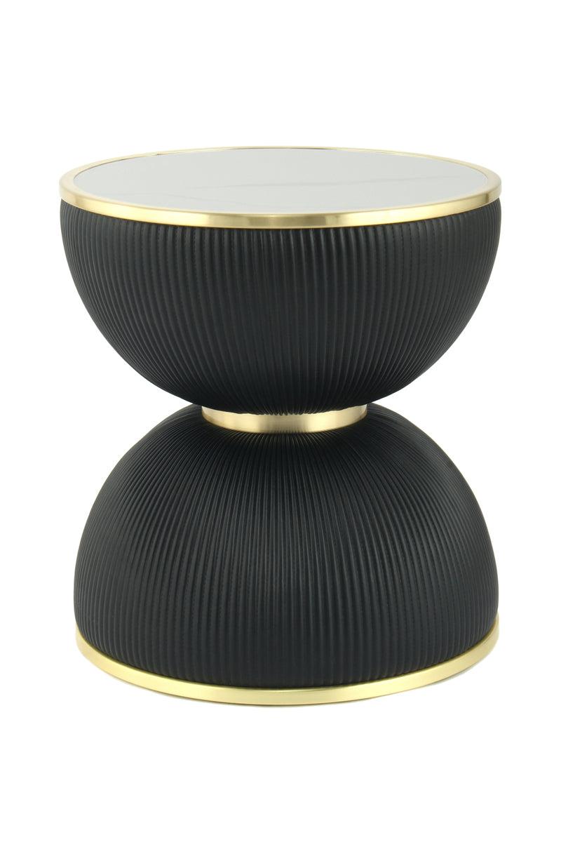 Matera Side Table Mika Black Coffee Table Synthetic Leather