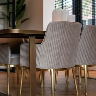 Richmond Esszimmerstuhl Dining Chair Samt Velvet Khaki fire retardant feuerabweisend-Esszimmerstuhl-Stil-Ambiente-