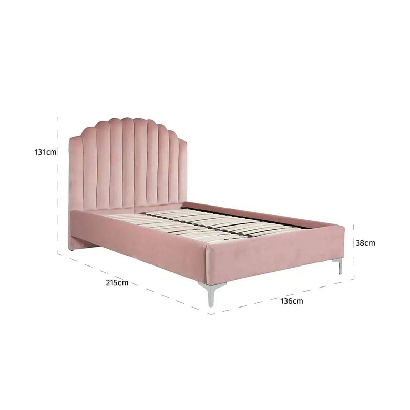 Richmond Interiors Bed Belmond Rosa 120x200 with slatted frame without mattress