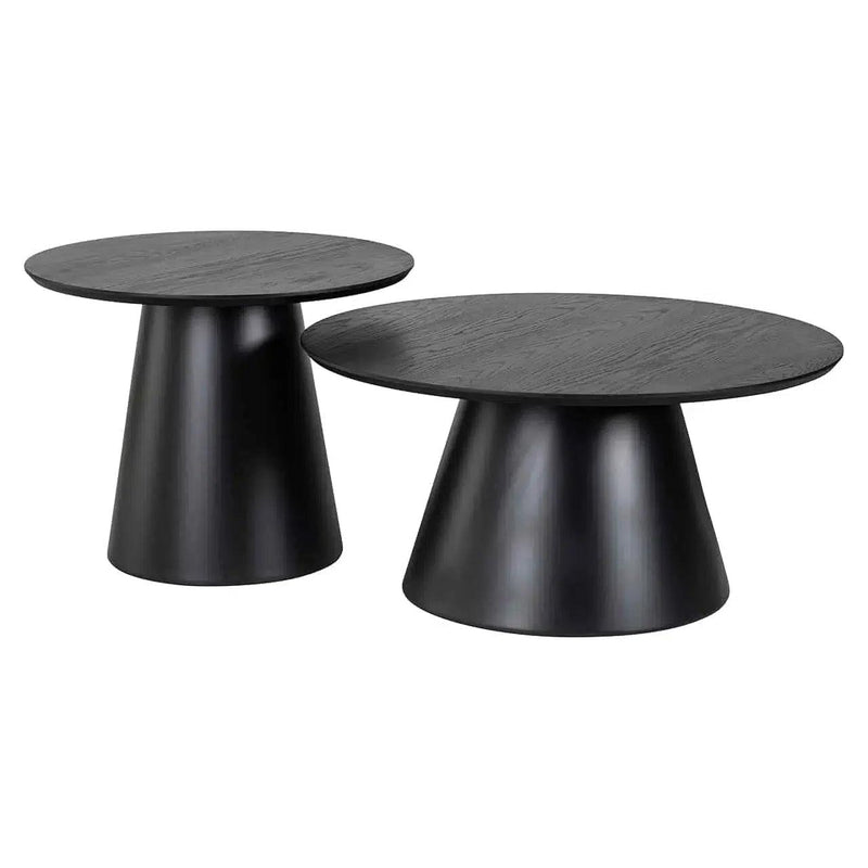 Richmond Interiors Couchtisch Couchtisch Jazz 2er-Set (Schwarz)-couchtische-Stil-Ambiente
