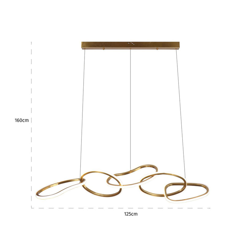 Richmond Interiors Design hanging lamp Flyn (Brushed Gold)