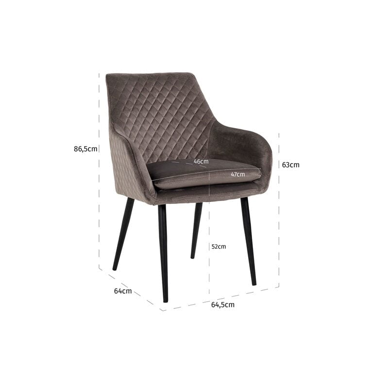 Richmond Interiors Dining Chair Esszimmerstuhl Samt Luxus-Esszimmerstuhl-Stil-Ambiente-