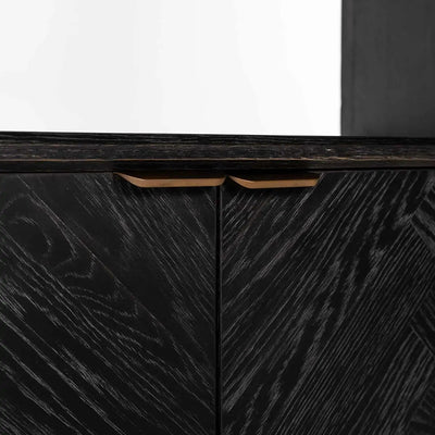Richmond Interiors Shelf Blackbone Bookcase Cabinet Cabinet Book Hall Brass 2-door (black rustic)