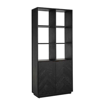 Richmond Interiors Shelf Blackbone Bookcase Cabinet Cabinet Book Hall Brass 2-door (black rustic)
