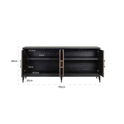 Richmond Interiors Sideboard Bloomingville 4-türig (Gold)-sideboard-Stil-Ambiente-8720621605287