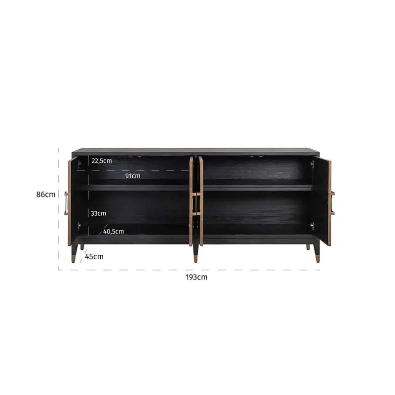 Richmond Interiors Sideboard Bloomingville 4-türig (Gold)-sideboard-Stil-Ambiente-8720621605287