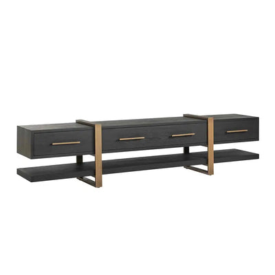 Richmond Interiors Sideboard TV Board Television Client TV Class Cambon 3 drawers (Dunkel Coffee)