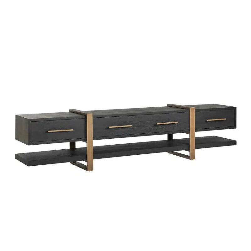 Richmond Interiors Sideboard TV Board Television Client TV Class Cambon 3 drawers (Dunkel Coffee)