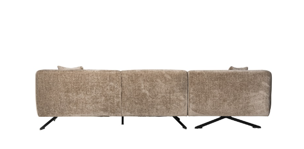 Richmond Interiors Sofa Couch Donovan 3-seats + lounge right (Bergen 104 taupe chenille)-Sofa-Stil-Ambiente-