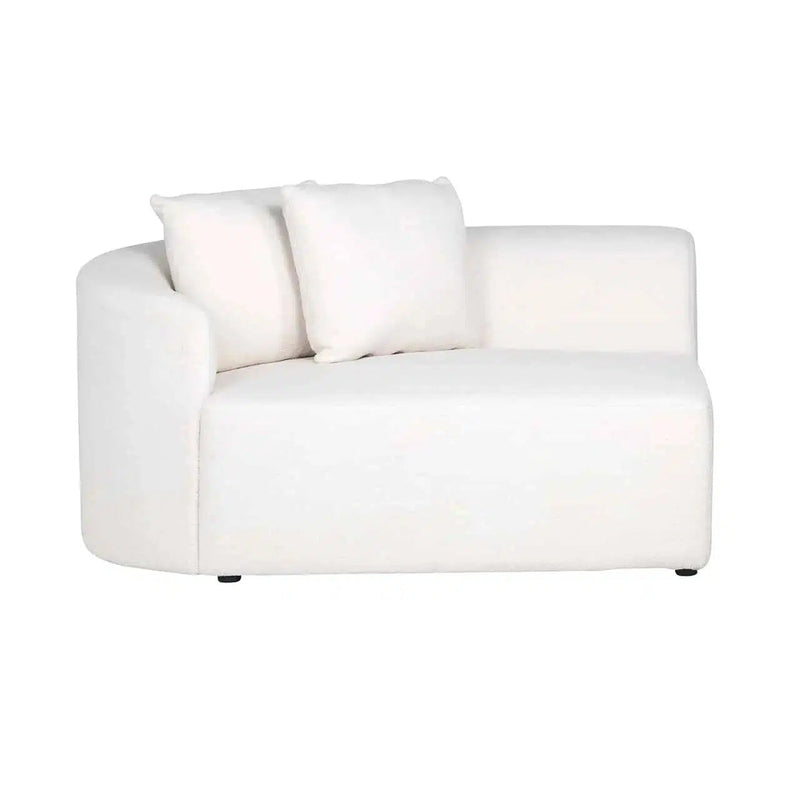Richmond Interiors divano divano Grayson bracciolo lasciato bianco peloso | Imbottito a destra (Himalaya 900 White Furry)