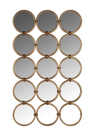 مرآة ريتشموند انتيريورز بيرش مع 16 مرآة (ذهبي)