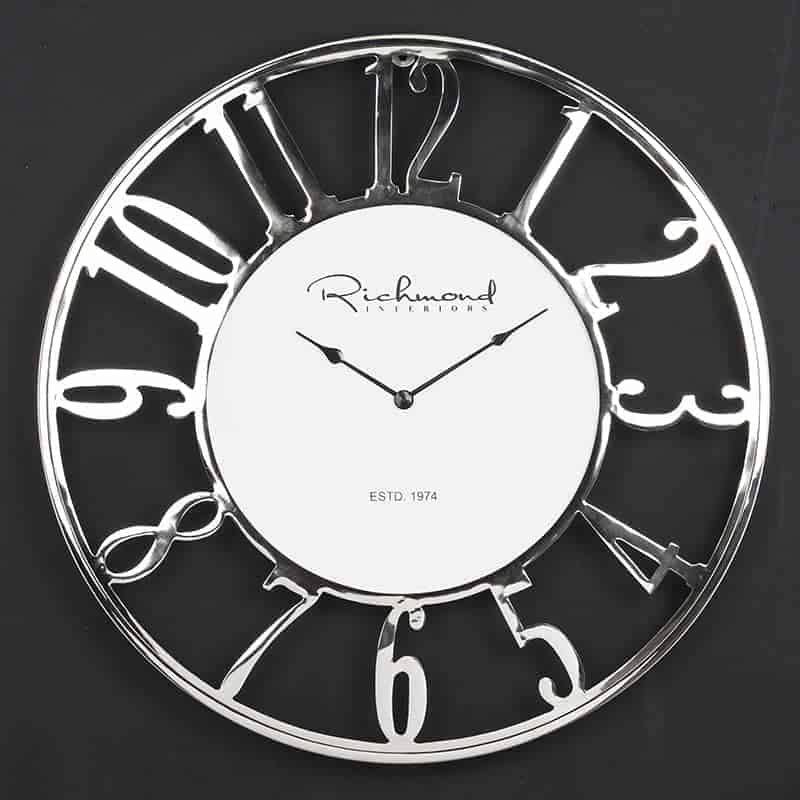 Richmond Interiors Westin Uhr Wanduhr Clock Metall-Wanduhr-Stil-Ambiente