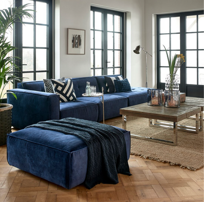 Riviera Maison Brandon Lounger Right, velvet, estate blue-8720142292461-Stil-Ambiente-5522011