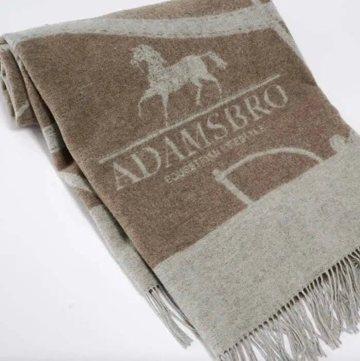 Adamsbro Decke Kaschmir Plaid Equestrian Cashmere Bridle Snaffle Bit Pferdedesign Beige Braun - Adamsbro17-05-009Stil-Ambiente
