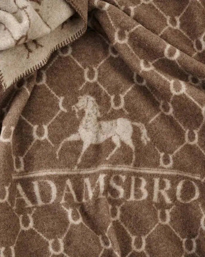 Adamsbro Decke Plaid Kaschmir Pferdedesign Braun Hufmuster Cashmere Equestrian Collection-Decke-Stil Ambiente