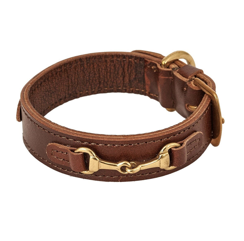 Adamsbro Hundehalsband Leather Dog Bracelet Snaffle Bit S-M 40cm Brown - Adamsbro17-06-035BRStil-Ambiente
