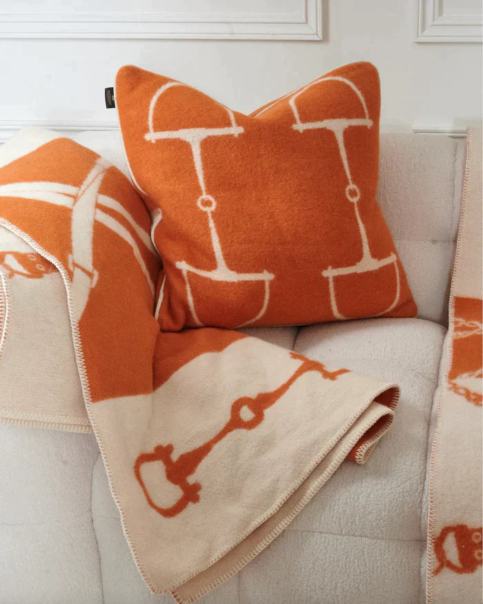 Adamsbro Kissen Pillow Wolle Kaschmir Orange Equestrian Collection
