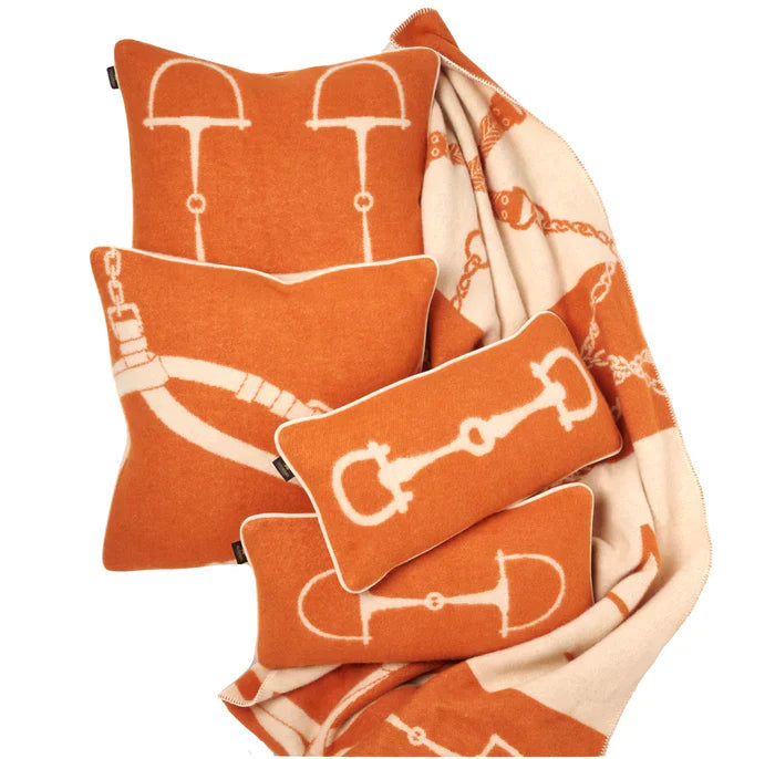 Adamsbro pillow Pillow wool Kashmir Orange Equestrian Collection