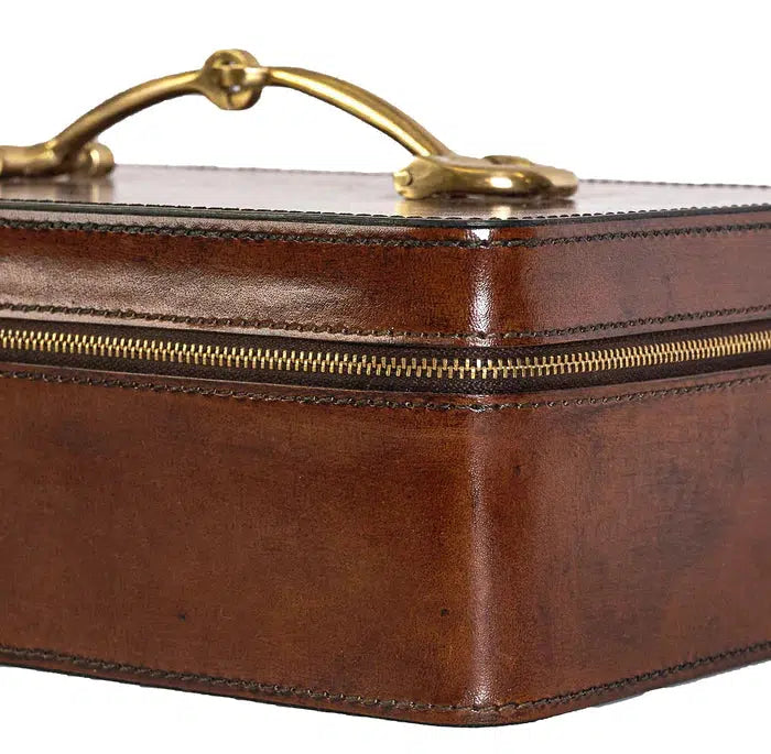 Adamsbro jewelry box box leather snaffle bit golden bit Equestrian collection