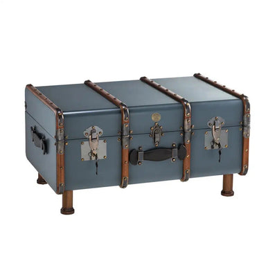 Authentic Models Stateroom Trunk Table Blue Truhe Couchtisch-MF040P-Authentic Models-781934585022-Stil-Ambiente