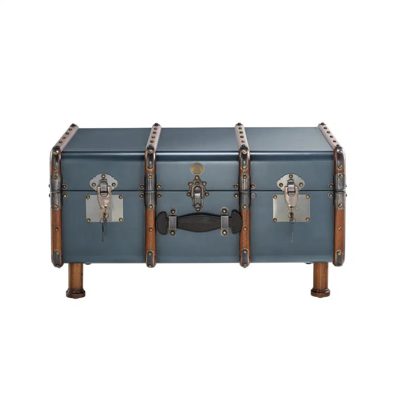 Authentic Models Stateroom Trunk Table Blue Truhe Couchtisch-MF040P-Authentic Models-781934585022-Stil-Ambiente