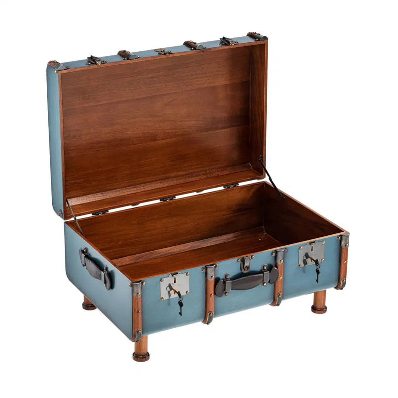 Authentic Models Stateroom Trunk Table Blue Truhe Couchtisch-MF040P-Authentic Models-781934585022-Stil-Ambiente