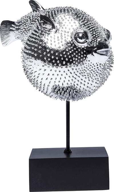 Design Dekofigur Blowfish, silbernes Accessoire Kugelfisches, auffällige Dekoration Figur in Chrom - Stil Ambiente