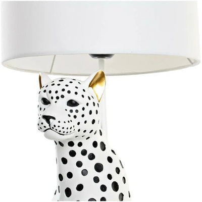 Design Tischlampe Leopard Gepard Weiss Africa Safari 30x30,5X71cm - Stil Ambiente
