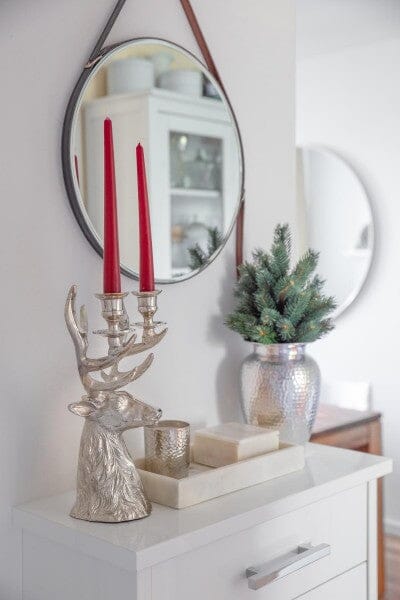 Edzard Kerzenleuchter Kerzenhalter Hirsch Geweih Höhe 33 cm, Aluminium-Kerzenständer-Stil-Ambiente-7714