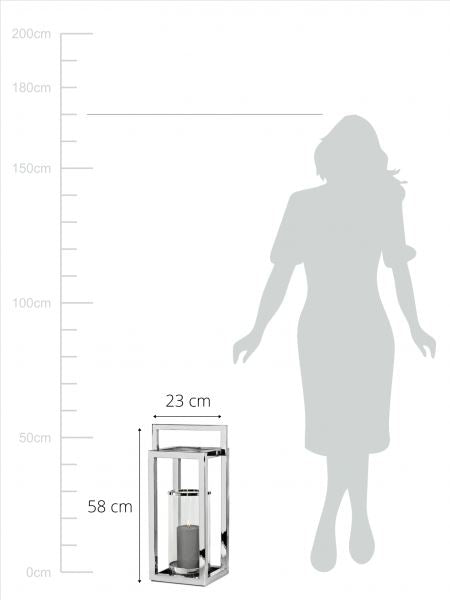 Edzard Laterne Manhattan (Höhe 58 cm) mit Griff, Edelstahl glänzend vernickelt-Windlicht-Stil-Ambiente-7409