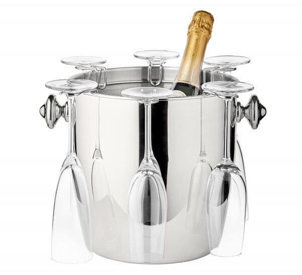 Klassischer Champagnerkühler Aus Edelstahl – Mit Hirschkopf-Dekor Für Bar Oder Festlichen Tisch
