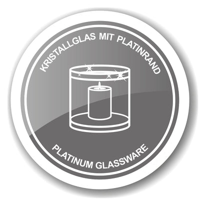 Edzard Vase Charlotte, mundgeblasenes Kristallglas mit Platinrand-Vase-Stil-Ambiente-