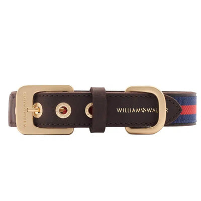 William Walker Hundehalsband Charles Collar Lederhalsband Dunkelblau Rot Dog Collection-William Walker-114002-Stil-Ambiente
